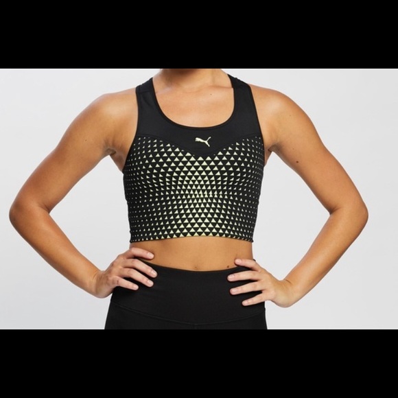 Puma long line bra crop fluro/ black XS - Picture 2 of 6